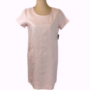For Cynthia Linen Dress Size Small Pink Shift NWT